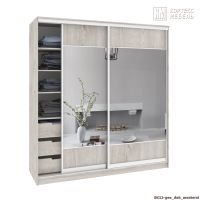 Шкаф-купе Кортекс-мебель СЕНАТОР ШК12 геометрия, ДСП+Зеркало+ДСП, Дуб монтерей