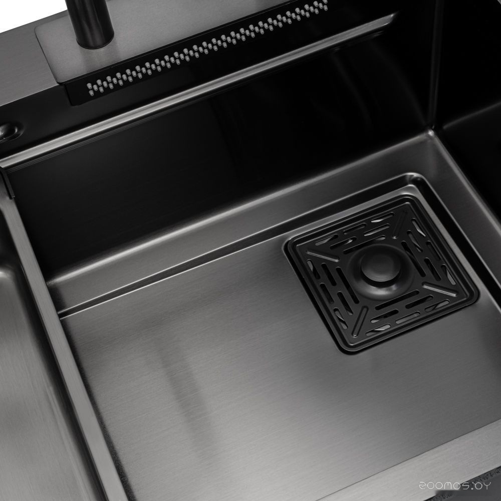 Кухонная мойка ARFEKA ECO AR 680*450 Black PVD Nano (со смесителем), фото 5