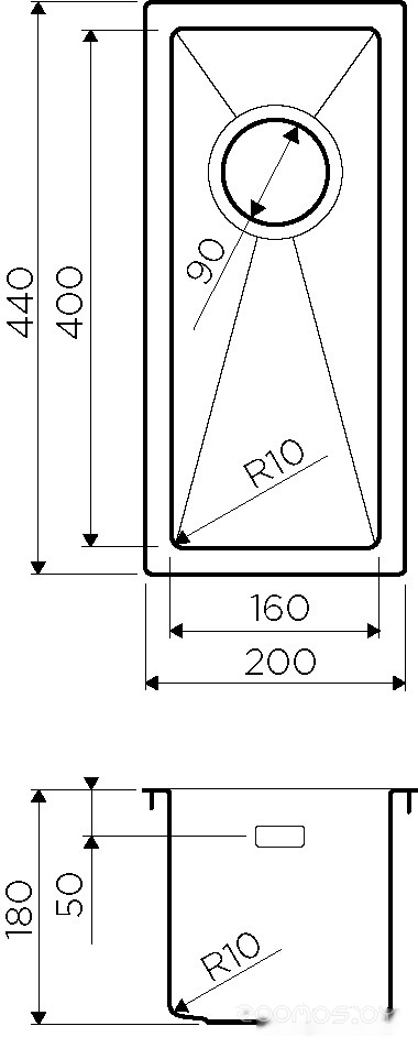 Кухонная мойка Omoikiri Taki 20-U/IF LG, фото 2