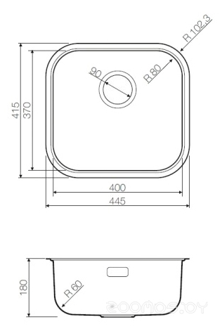 Кухонная мойка Omoikiri Omi 44-AB, фото 2