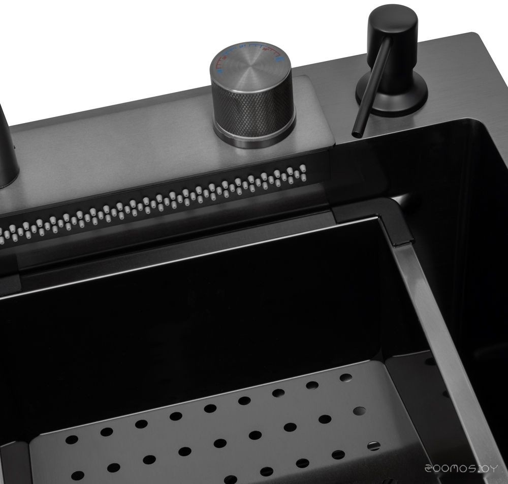 Кухонная мойка ARFEKA ECO AR 680*450 Black PVD Nano (со смесителем), фото 6