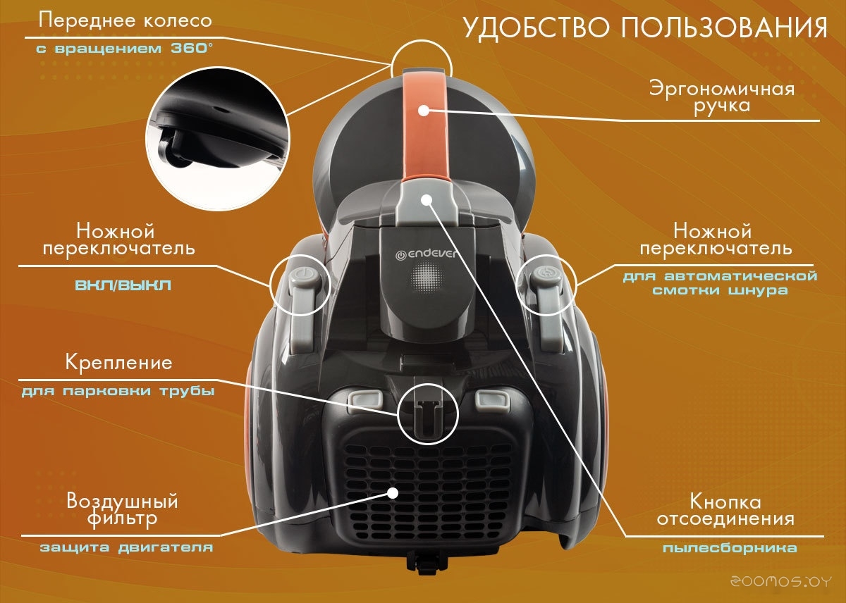 Пылесос Endever SkyClean VC-650, фото 10