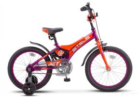 Детский велосипед Stels Jet 16 Z010 (фиолетовый/оранжевый, 2022)