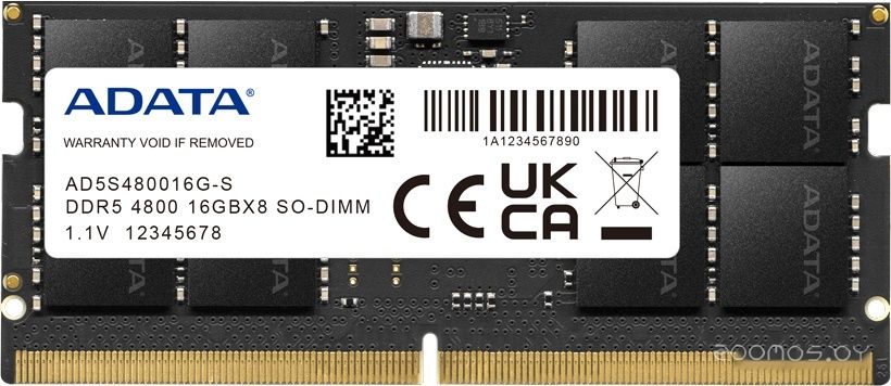 Оперативная память A-Data 16ГБ DDR5 4800 МГц AD5S480016G-S, фото 1