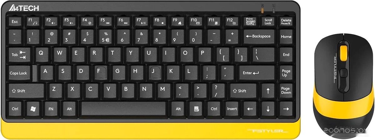 Офисный набор A4Tech Fstyler FG1110 (черный/желтый), фото 1
