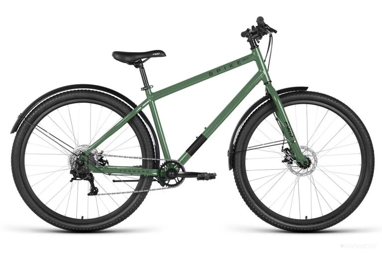 Велосипед Forward Spike 29 D 2023 (зеленый/черный)