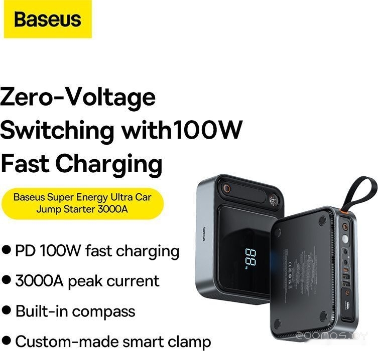 Портативное пусковое устройство Baseus Super Energy Ultra Jump Starter 3000A C00251400111-00 (черный), фото 5