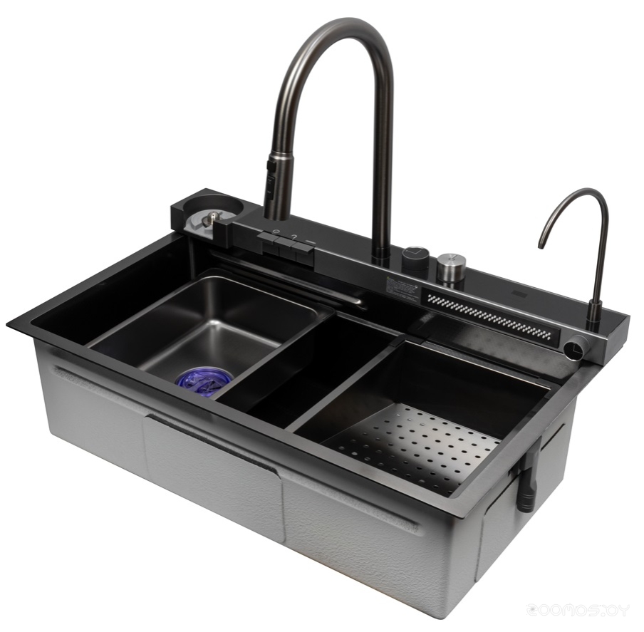 Кухонная мойка ARFEKA SENSOR ECO AR 750*450 BLACK, фото 6