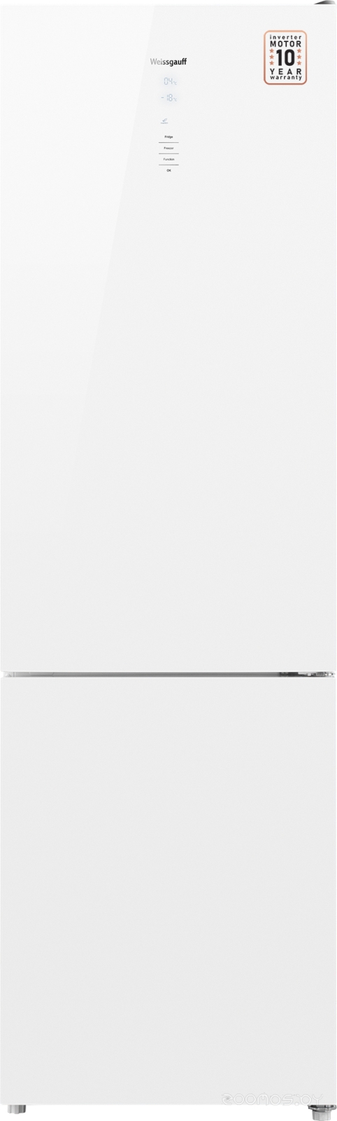 Холодильник Weissgauff WRK 2000 D Full NoFrost Inverter White Glass, фото 2