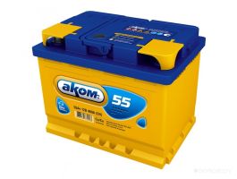 Автомобильный аккумулятор AKOM 6СТ-55 Евро (55 А/ч)