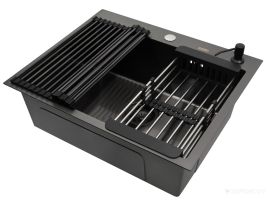 Кухонная мойка ARFEKA ECO AR 600*500, коландер, роллер-мат, дозатор BLACK