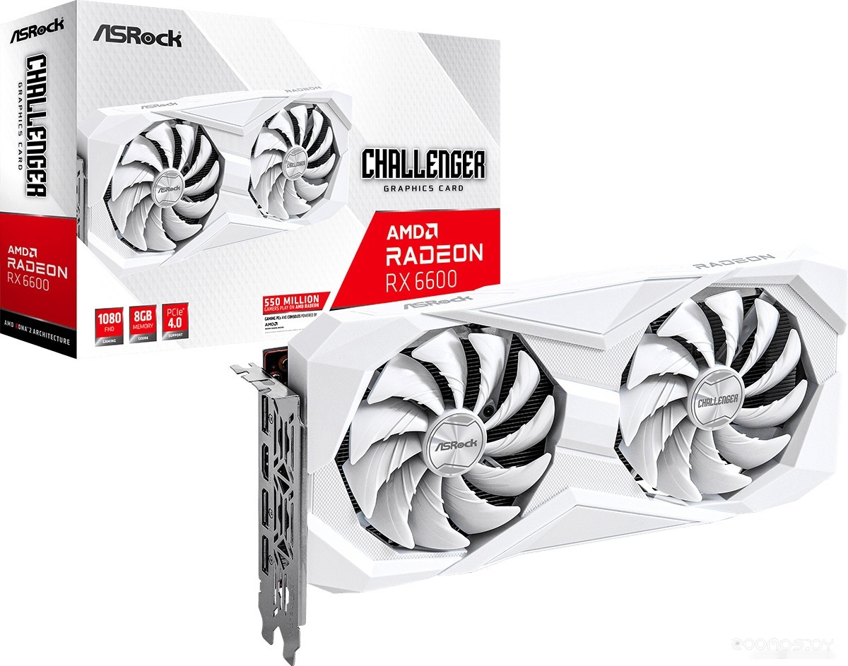 Видеокарта ASROCK Radeon RX 6600 Challenger White 8GB RX6600 CLW 8G, фото 5