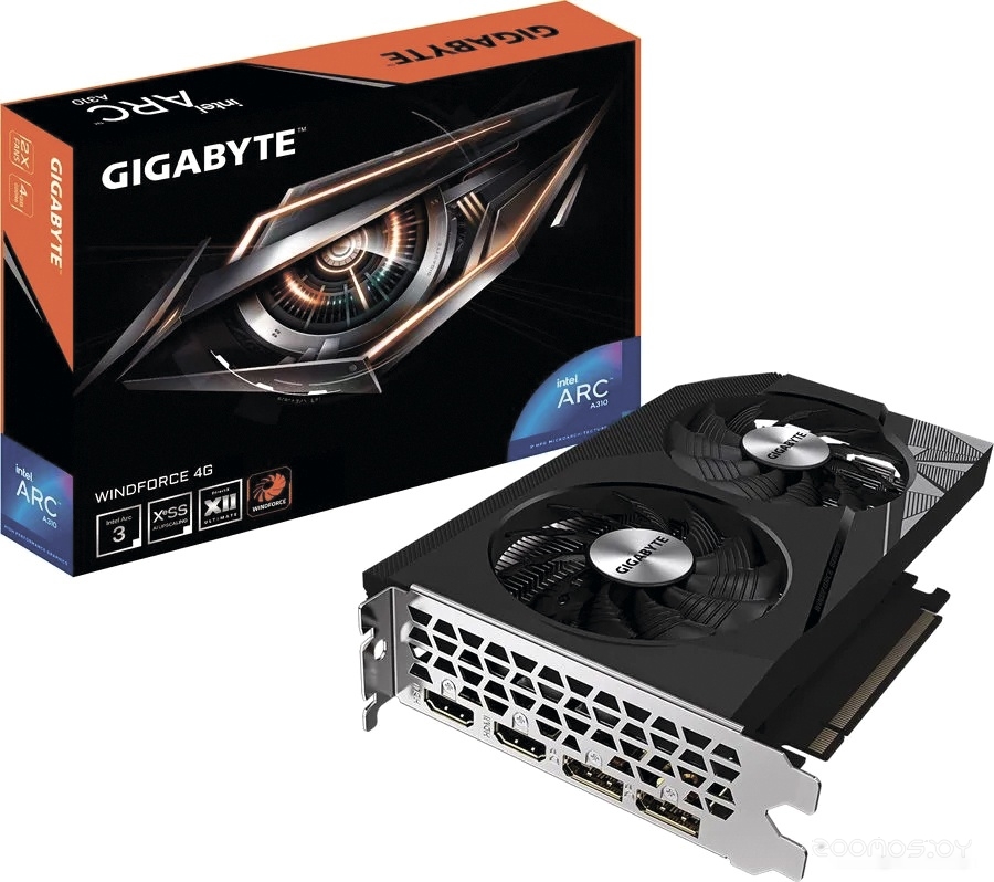Видеокарта Gigabyte Intel ARC A310 WindForce GV-IA310WF2-4GD, фото 2