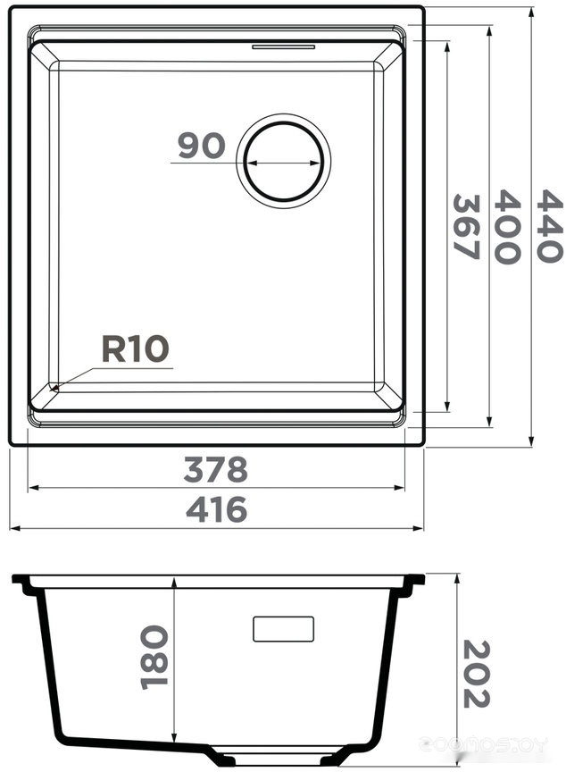 Кухонная мойка Omoikiri Yoru 42-U-WH Side (белый), фото 2