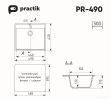 Кухонная мойка Practik PR-M 490-001 (белый камень)