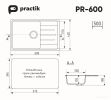 Кухонная мойка Practik PR-M 600-004 (черный оникс)