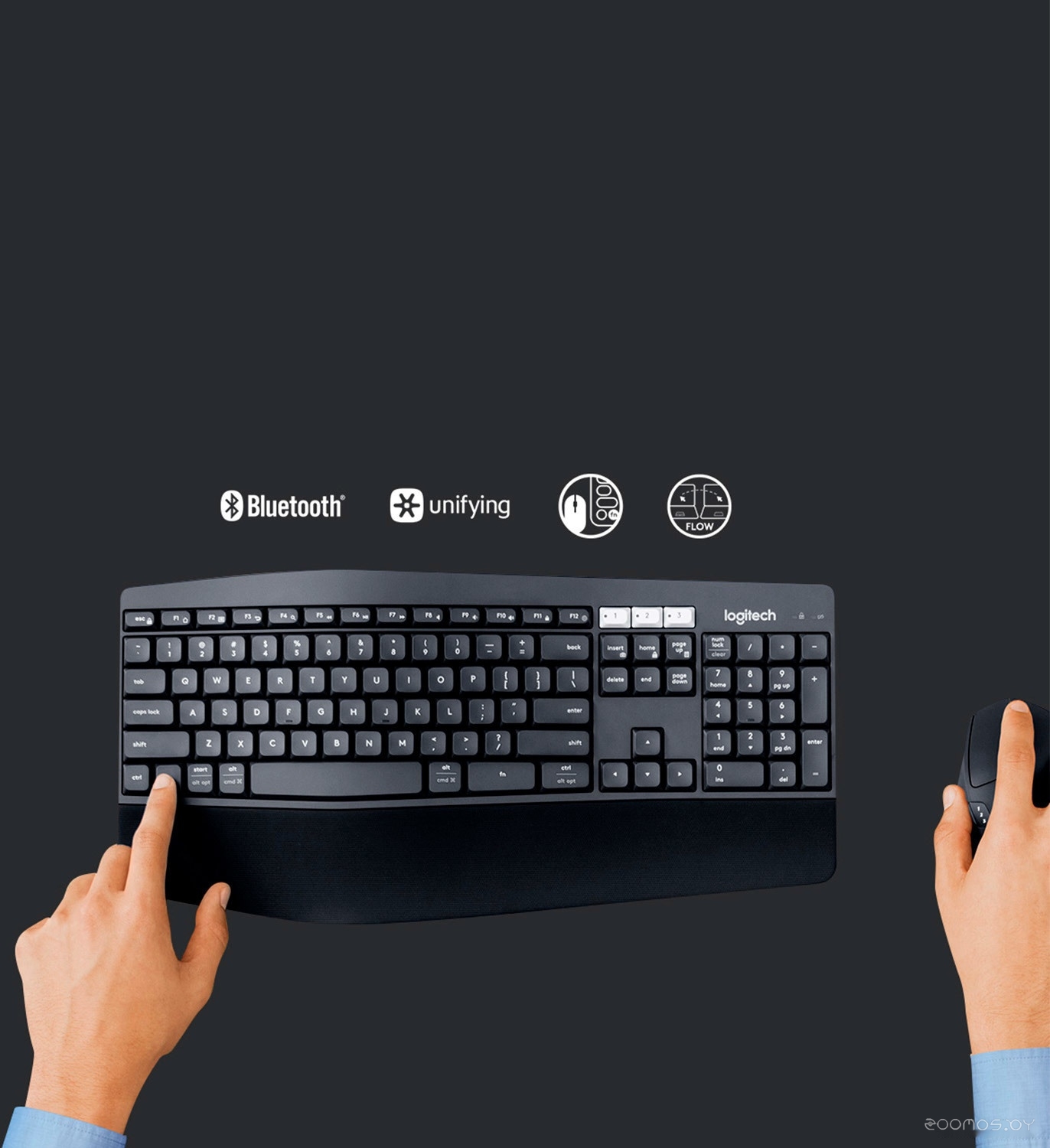 Клавиатура + мышь Logitech Wireless Desktop MK850 [920-008232], фото 4