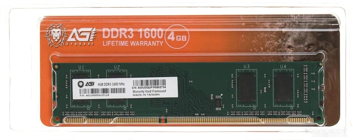 Оперативная память AGI UD128 4ГБ DDR3 1600 МГц AGI160004UD128