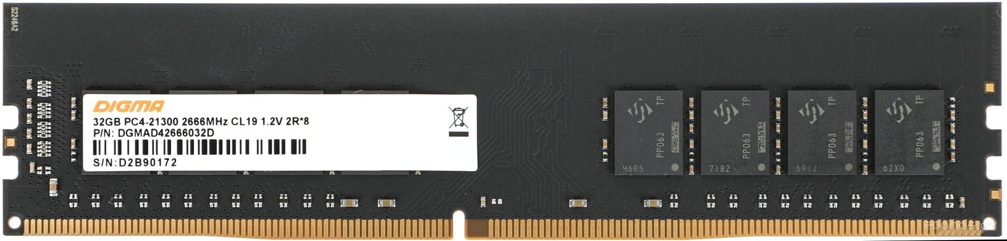Оперативная память DIGMA 32ГБ DDR4 2666 МГц DGMAD42666032D, фото 1