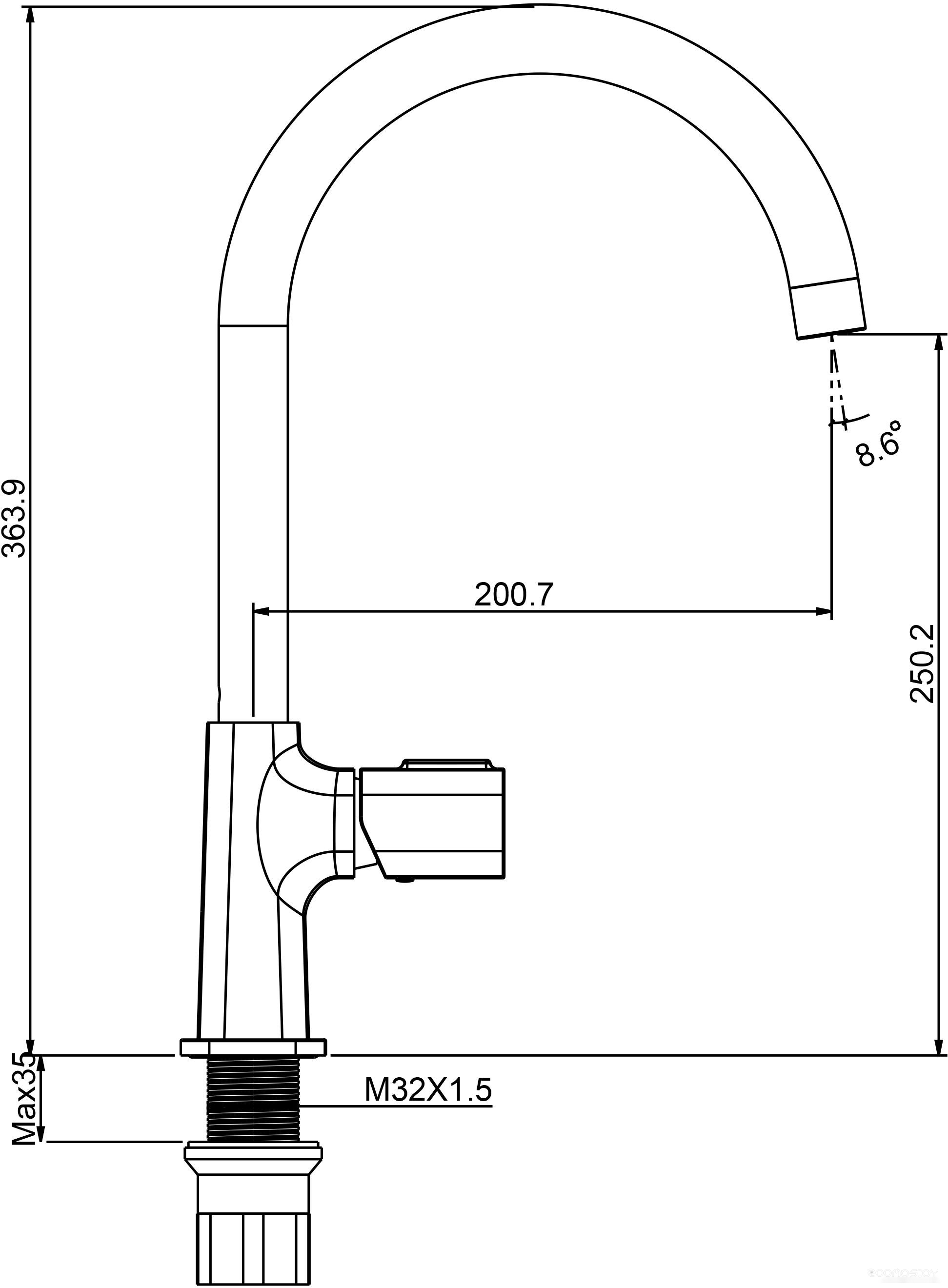 Смеситель Maxonor Pure Life PL4089-9, фото 4