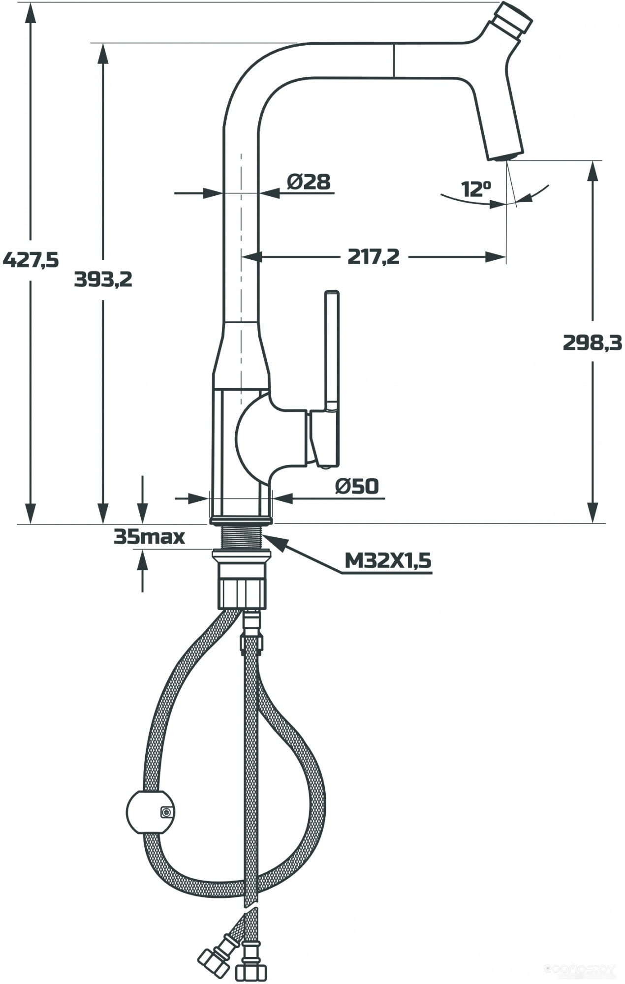 Смеситель Maxonor Pure Life PL4282-9, фото 3