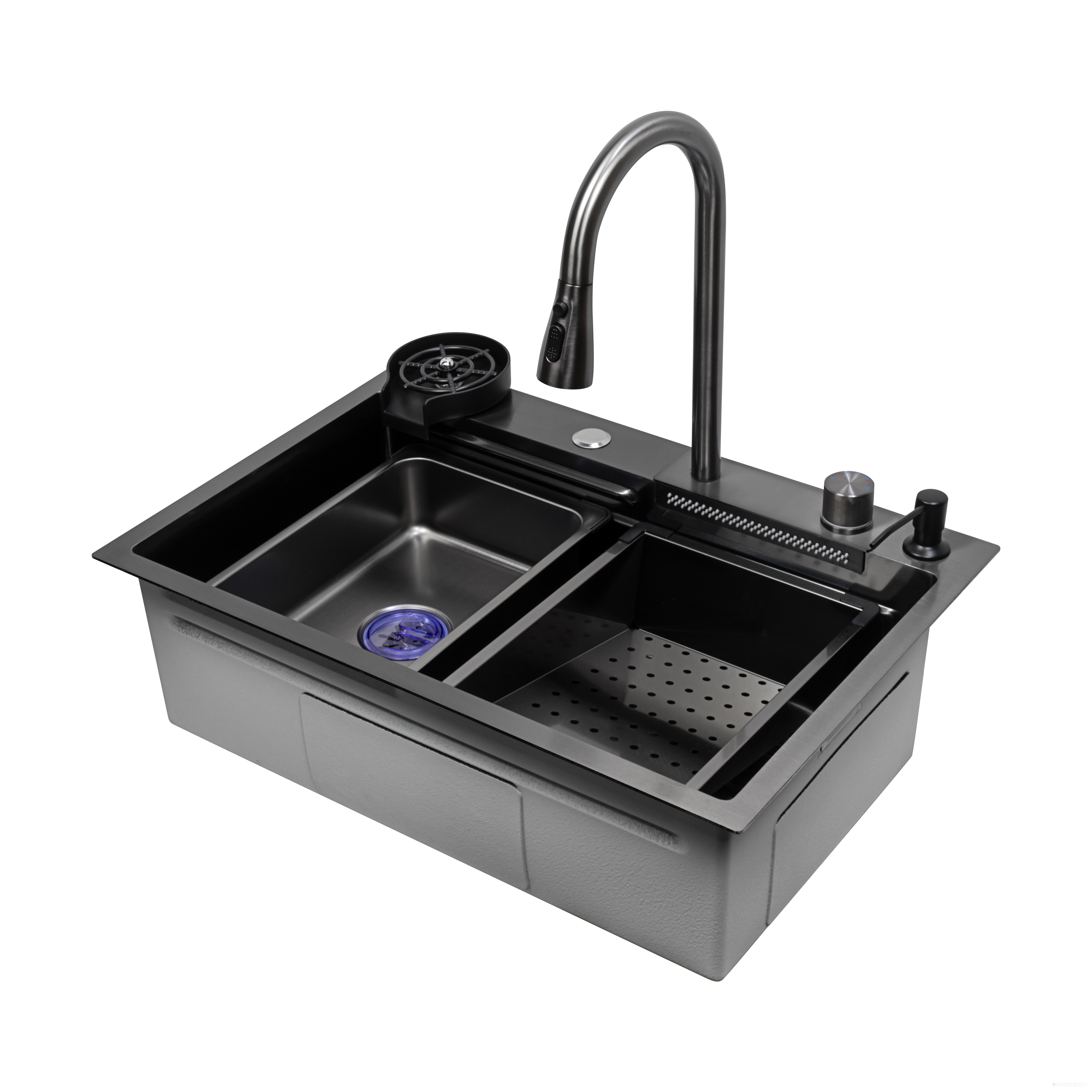 Кухонная мойка ARFEKA Eco AR 680*450 Black PVD Nano Decor, фото 8
