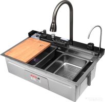 Кухонная мойка ARFEKA Sensor Pro Eco AR 750*450 Black PVD Nano