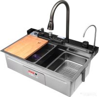 Кухонная мойка ARFEKA Sensor Pro Eco AR 750*450 Black PVD Nano Decor