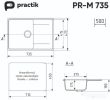 Кухонная мойка Practik PR-M 735-003 (светло-серый)