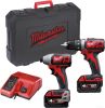  Milwaukee M18 BPP2D-402C 4933447126 (шуруповерт, винтоверт, 2 АКБ, кейс)