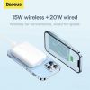 Внешний аккумулятор Baseus Magnetic Mini Wireless Fast Charge Power Bank 10000mAh 20W (белый)