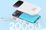 Внешний аккумулятор Baseus Qpow2 Dual-Cable Digital Display Fast Charge Power Bank 22.5W 20000mAh (белый)