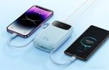 Внешний аккумулятор Baseus Qpow2 Dual-Cable Digital Display Fast Charge Power Bank 22.5W 20000mAh (голубой)