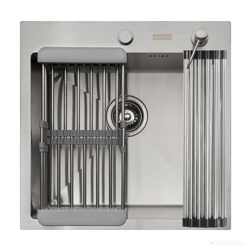 Кухонная мойка ARFEKA ECO AR 500*500, коландер, роллер-мат, дозатор SATIN, фото 1