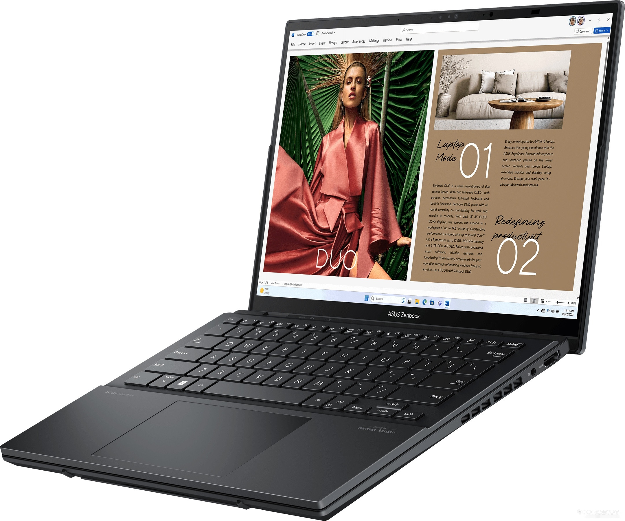 Рабочая станция Asus Zenbook Pro 14 Duo UX8406MA-QL141W, фото 4
