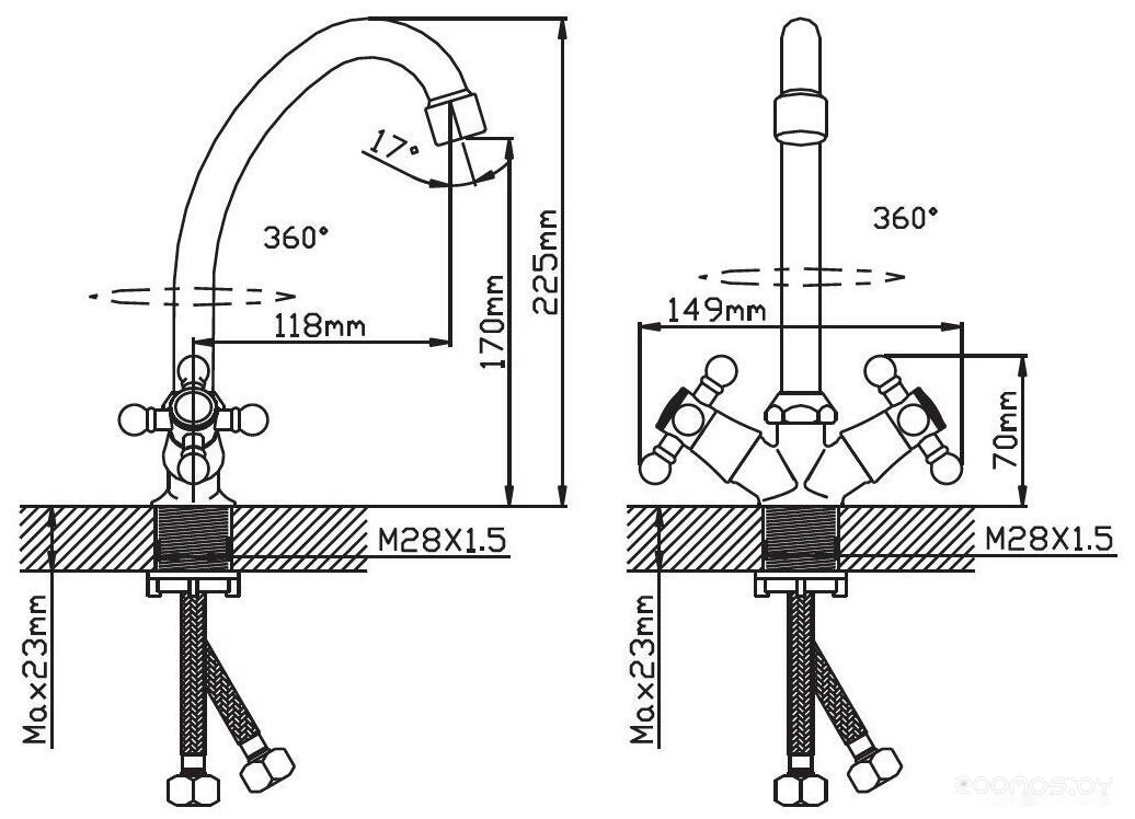 Смеситель Cronwil CP333-49, фото 2