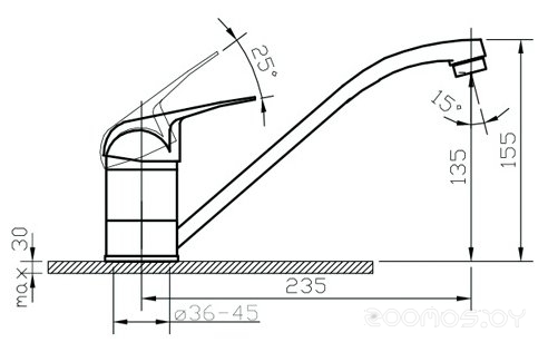 Смеситель Argo Echo 4001/G, фото 2