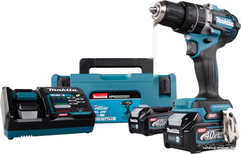 Ударная дрель-шуруповерт Makita HP002GD201 (с 2-мя АКБ, кейс), фото 1