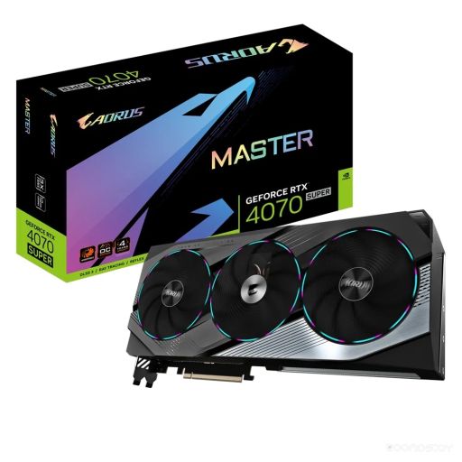 Видеокарта Gigabyte AORUS GeForce RTX 4070 SUPER MASTER 12G GV-N407SAORUS M-12GD, фото 1