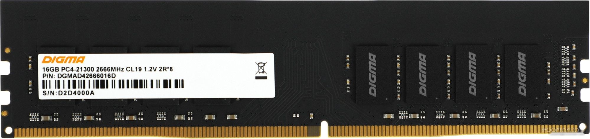 Оперативная память DIGMA 16ГБ DDR4 2666 МГц DGMAD42666016D