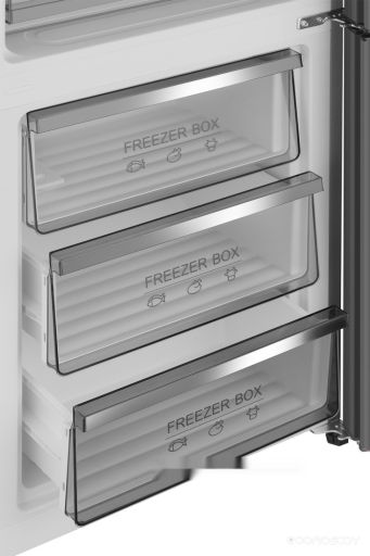Холодильник Weissgauff WRK 195 D Full NoFrost Bru Steel Glass, фото 1