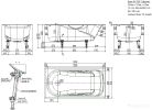 Ванна Универсал Сибирячка 150x75 (с отверстиями для ручек, хром. ручки, ножки)