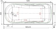 Ванна Универсал Сибирячка с ручками 180x80