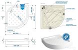 Душевой поддон Метакам Classic N 90x90 АПS_011737 (закругленный)