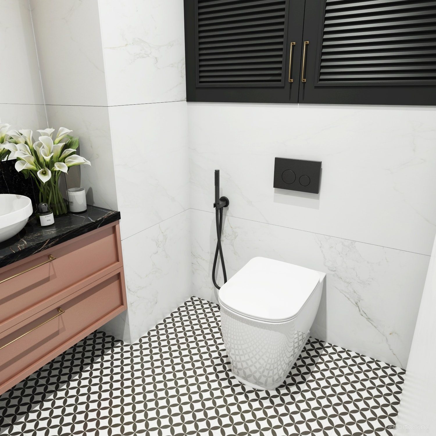 Унитаз Lavinia Boho Relfix Bell Pro 5 в 1 87060216 (черное стекло), фото 9