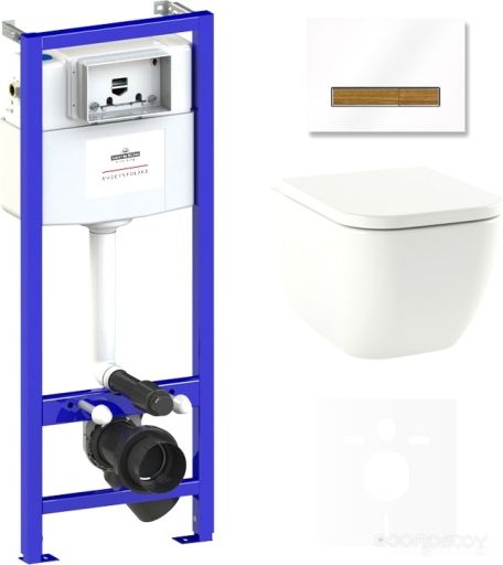 Унитаз Lavinia Boho Relfix One Compacto 6 в 1 75110077 (белый/светлое дерево стекло), фото 1