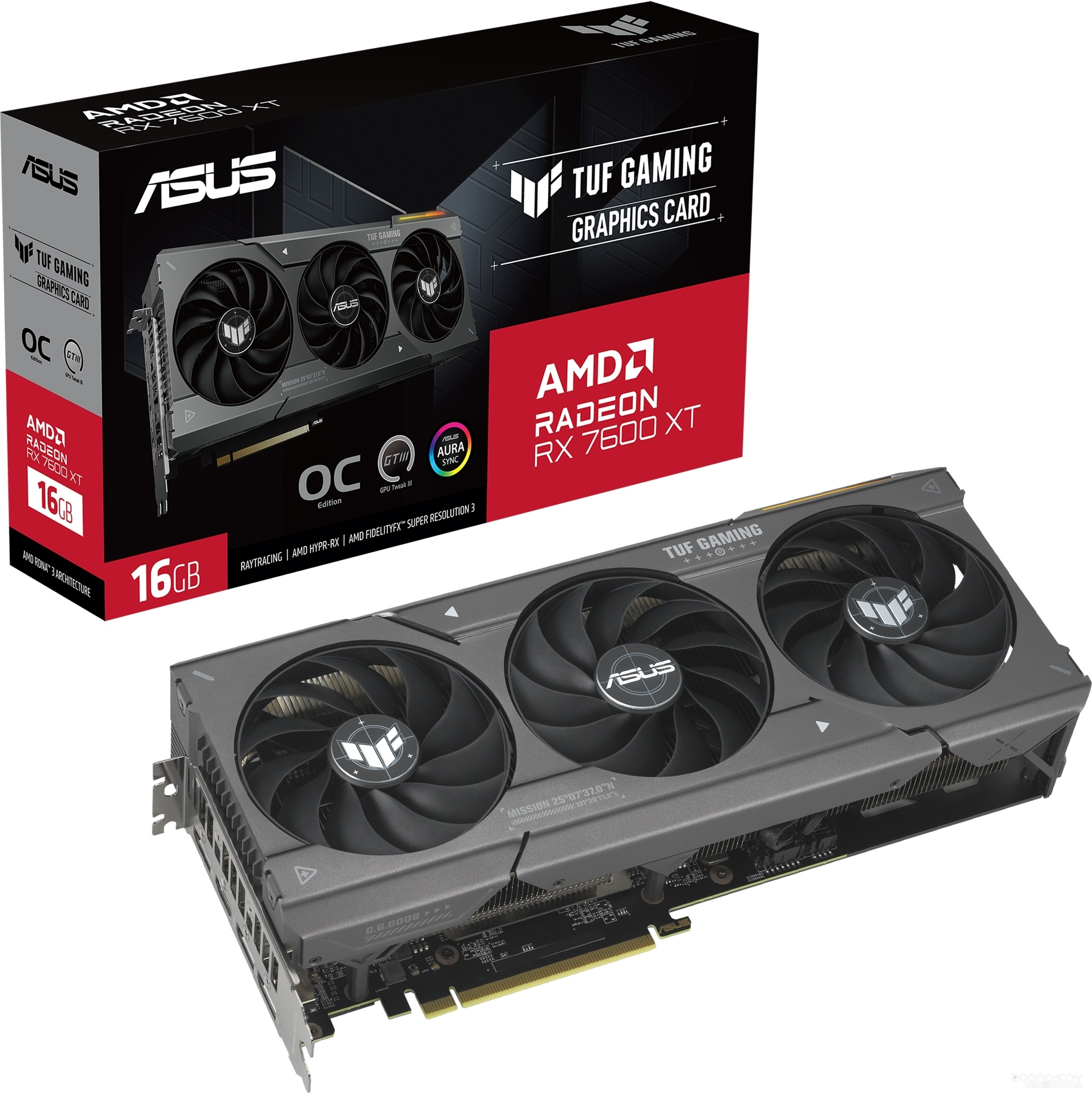 Видеокарта Asus TUF Gaming Radeon RX 7600 XT OC Edition 16GB GDDR6 TUF-RX7600XT-O16G-GAMING, фото 7