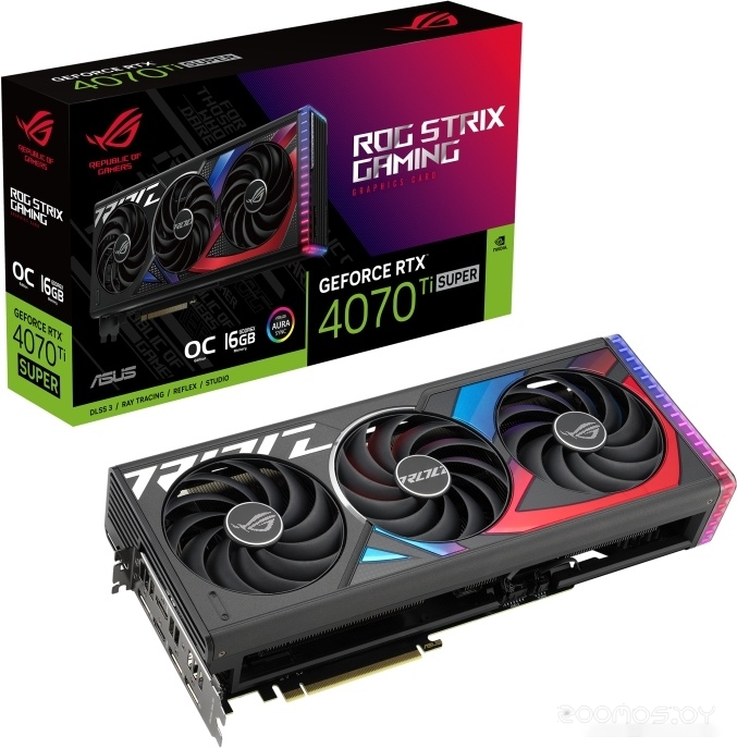 Видеокарта Asus ROG Strix GeForce RTX 4070 Ti Super 16GB GDDR6X OC Edition ROG-STRIX-RTX4070TIS-O16G-GAMING, фото 5