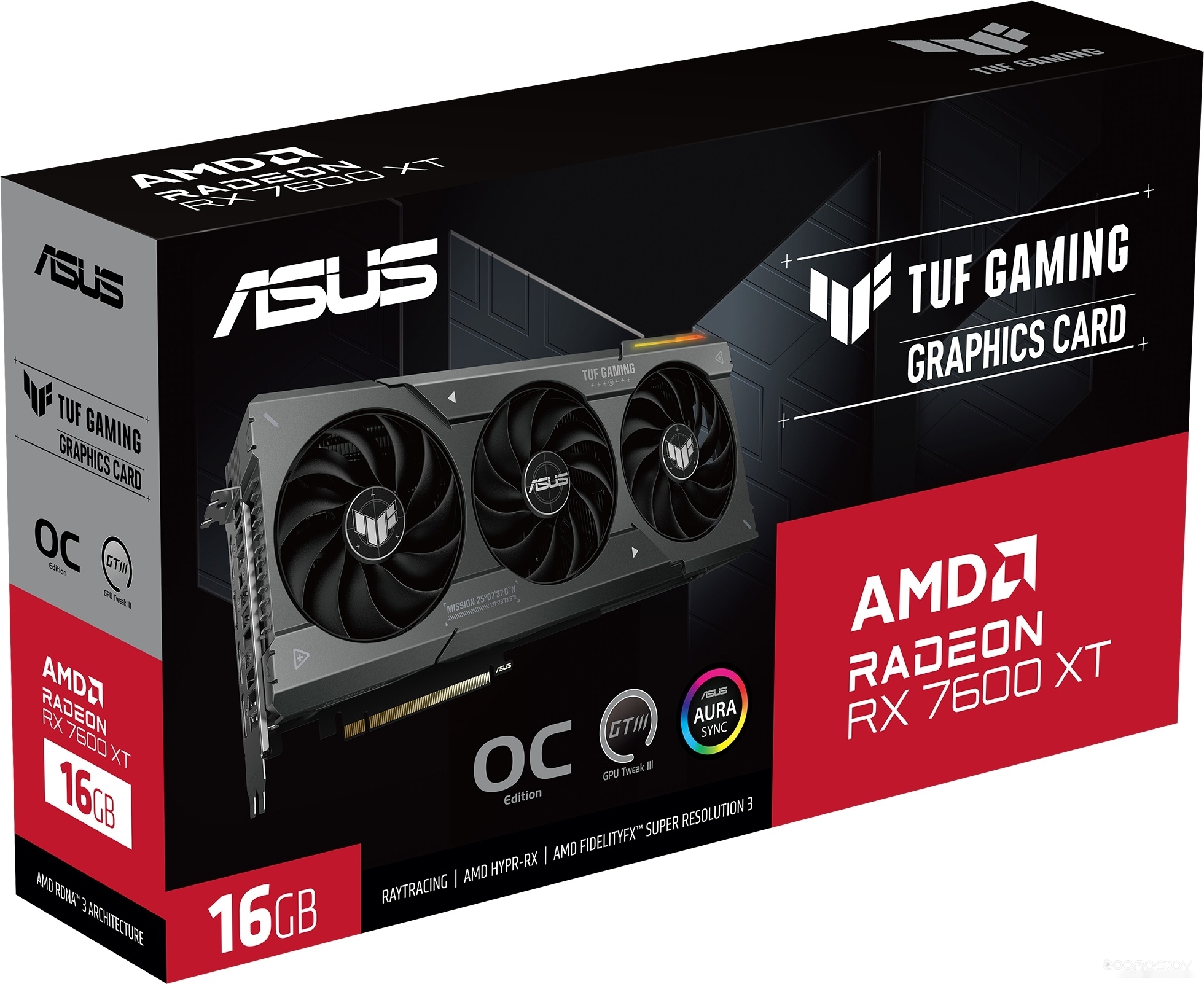 Видеокарта Asus TUF Gaming Radeon RX 7600 XT OC Edition 16GB GDDR6 TUF-RX7600XT-O16G-GAMING, фото 6