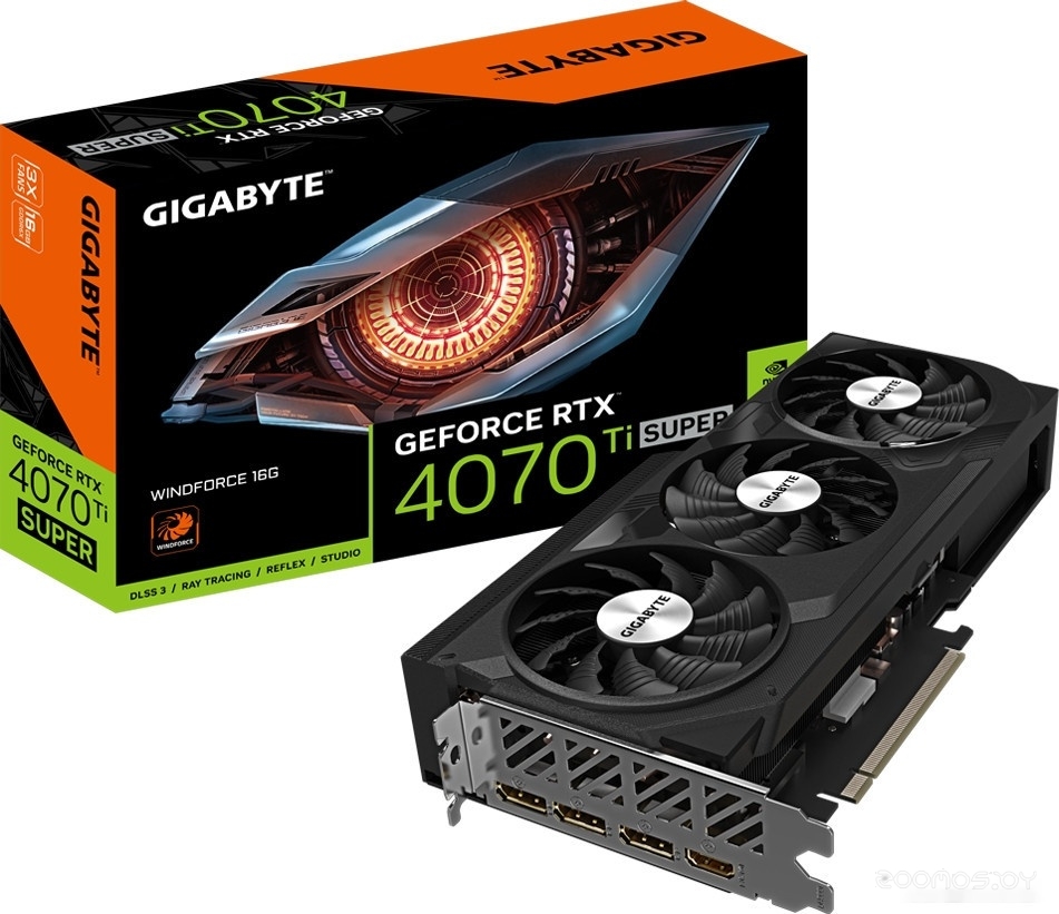 Видеокарта Gigabyte GeForce RTX 4070 Ti Super Windforce 16G GV-N407TSWF3-16GD, фото 7